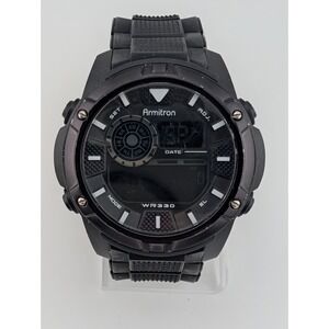 Armitron Pro Sport Ditial Watch Men 49mm Case Black‎ 40/8257- New Battery